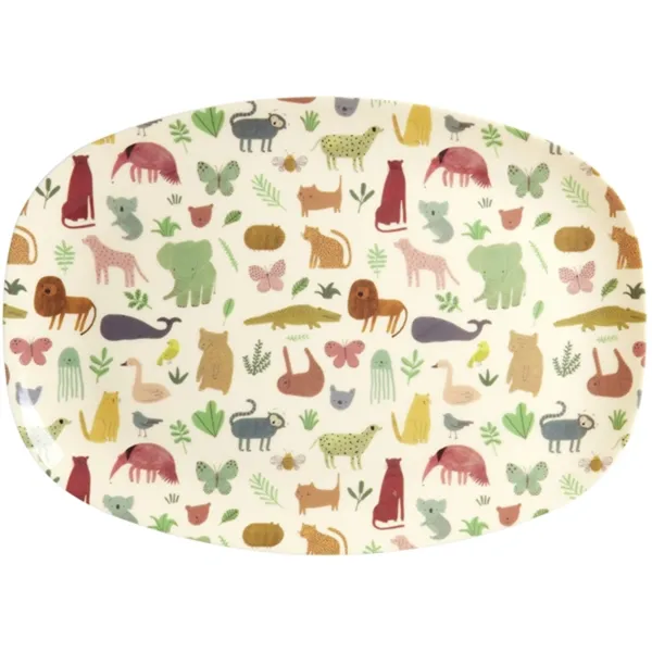 RICE Sweet Jungle Print Melamiini Lasten Lautanen