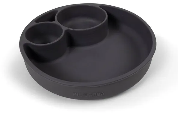 Filibabba silikonilautanen jaetuilla osioilla - Stone Grey