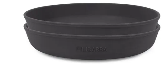 Filibabba Silikonilautanen 2 kpl - Kiviharmaa