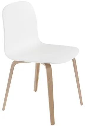 Muuto Visu Ruokapöydän Tuoli Puisella Jalustalla Valkoinen/Tammi