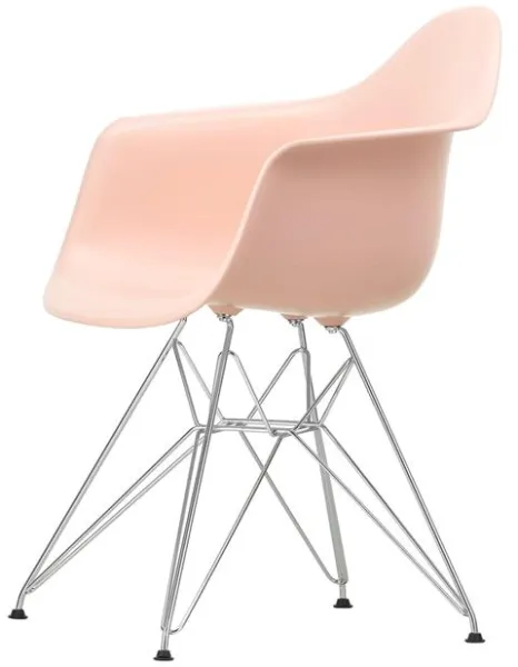 Vitra Eames Plastic DAR Ruokapöydän tuoli RE Vaalea ruusu/Kromi